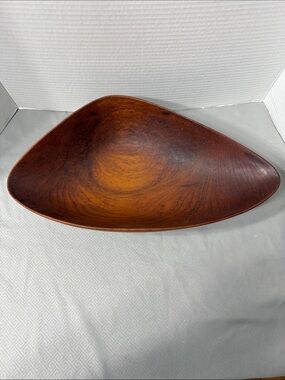 Vintage Digsmed Denmark Biomorphic Teak Wood Bowl Large Mid Century Style
